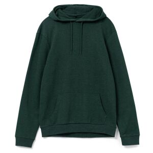 Толстовка с капюшоном унисекс Hoodie, цвет темно-зеленый меланж, размер M