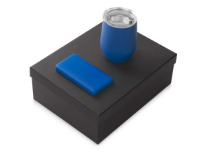 Подарочный набор с термокружкой и повербанком С2, 10000 mAh, цвет синий