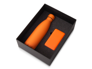 Подарочный набор с термобутылкой и повербанком С1, 5000 mAh, цвет оранжевый